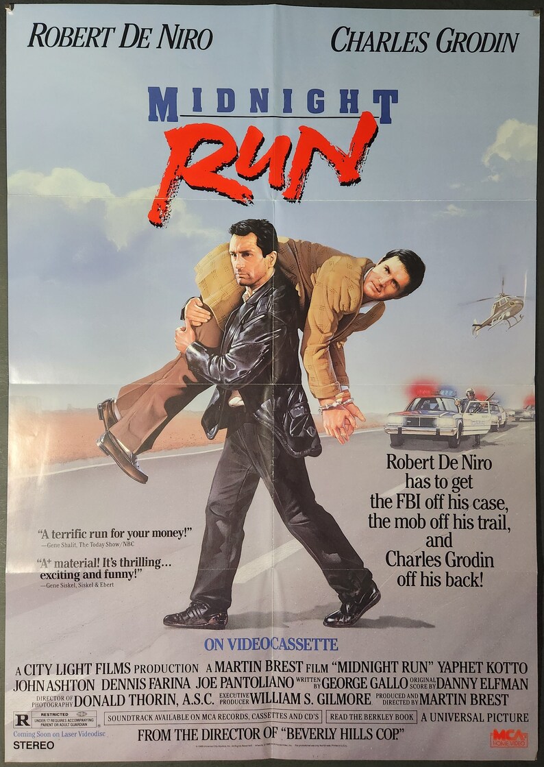 Midnight Run-Original Vintage Home Video Movie Poster of Martin Brest's Action Comedy with Robert De Niro, Charles Grodin and Yaphet Kotto. image 9