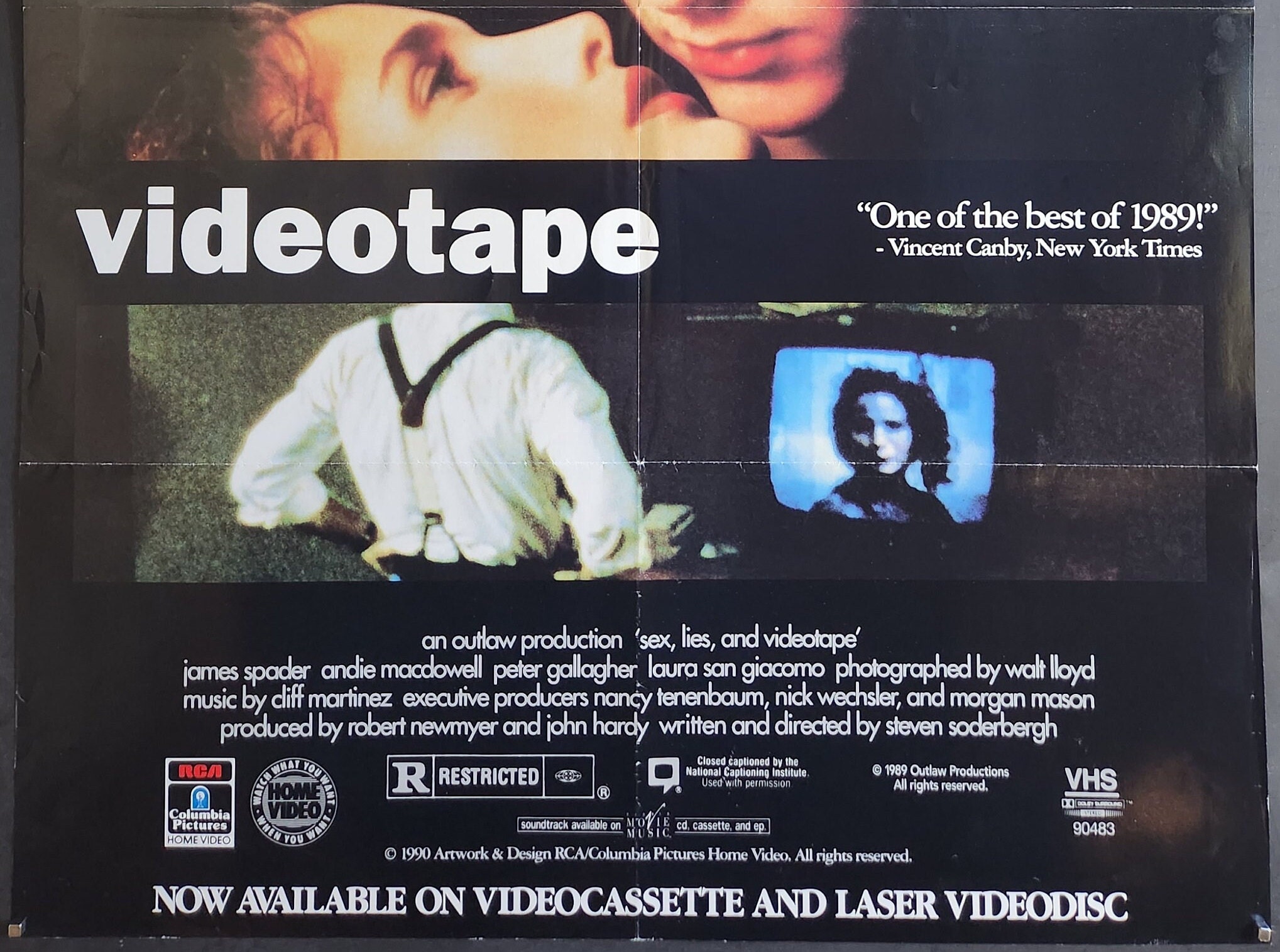 Sex, Lies, and Videotape-original Vintage Movie Poster of Steven