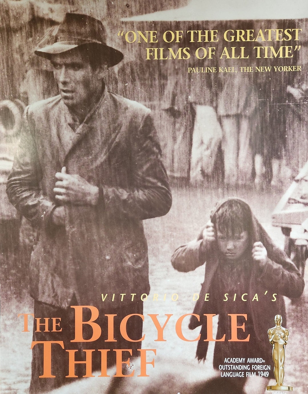 Bicycle Thievesoriginal Vintage Movie Poster for Vittorio De Sica's