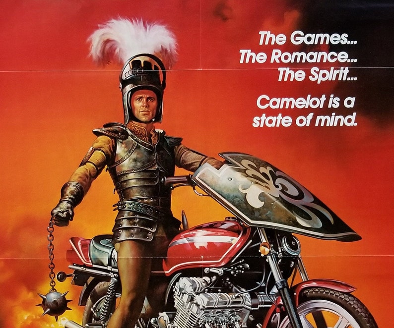 Knightriders-A Rare Original Vintage Poster of George A Romero/'s Traveling Medieval Motorcycle Fair with Ed Harris and Amy Ingersoll