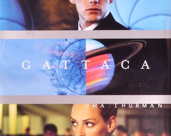 Gattaca-An Original Vintage Movie Poster of Andrew Niccol&#39;s Visionary tale of the Future with Ethan Hawke, Uma Thurman, and Jude Law