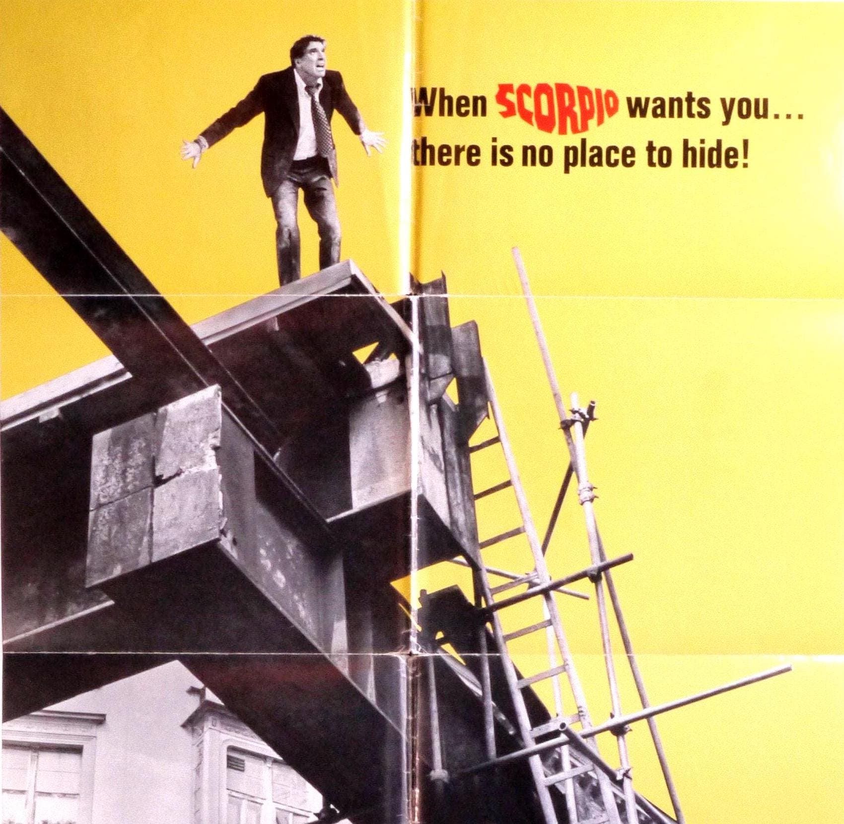 Scorpio-rare Original Vintage Movie Poster of Michael Winners CIA