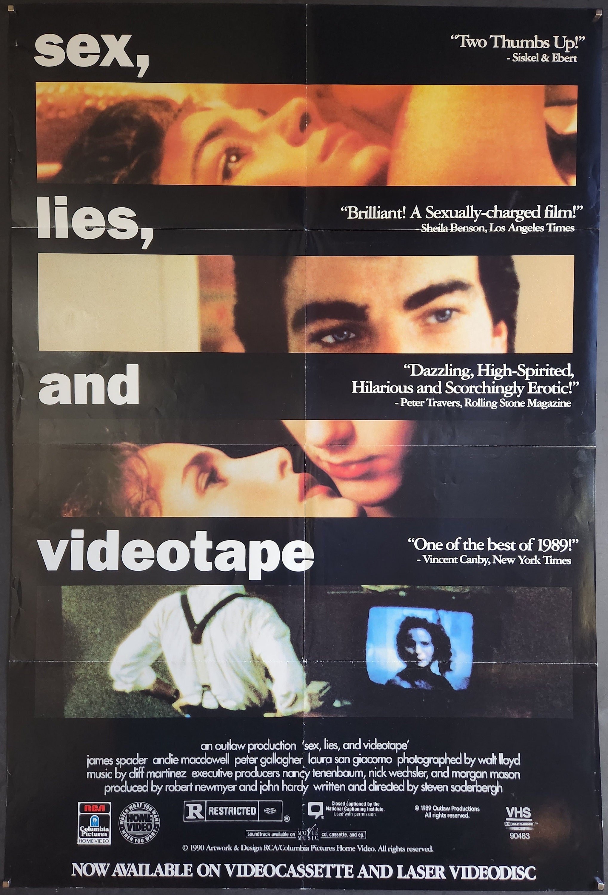 Sex, Lies, and Videotape-original Vintage Movie Poster of Steven
