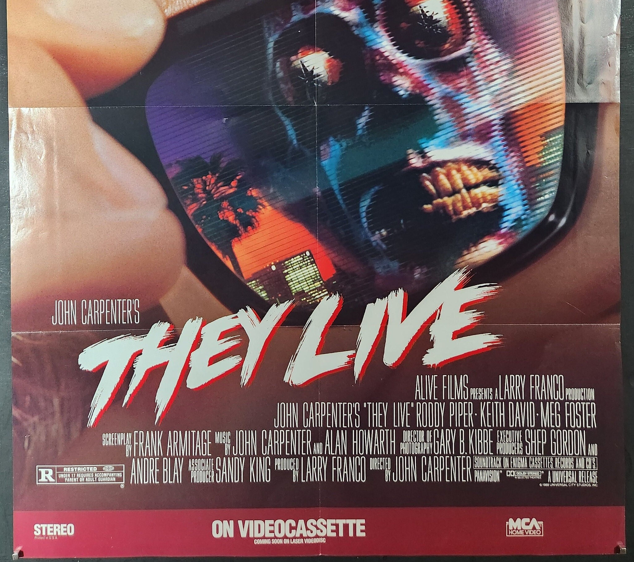 Original They Live Movie Poster - Vintage Movie Poster - John Carpenter