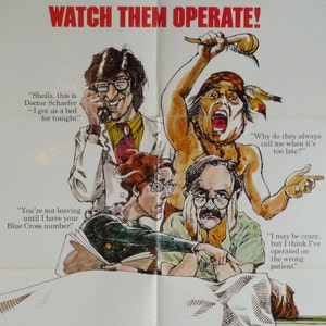 The Hospital-Original Vintage Movie Poster de la película de Arthur Hiller de la sátira del hospital Paddy Chayefsky con George C Scott y Diana Rigg