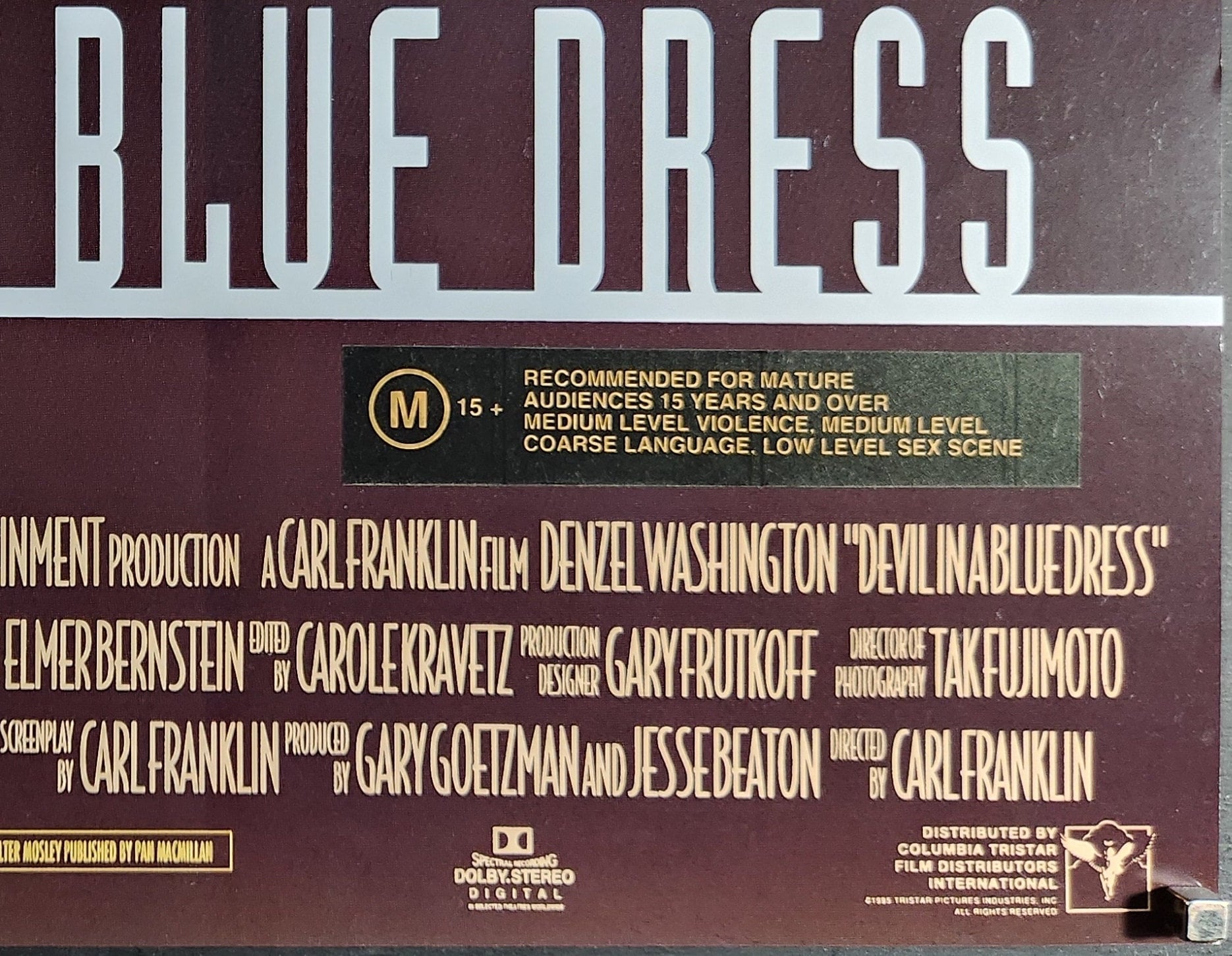 devil in a blue dress movie poster Devil In A Blue Dress” Original Quad Poster - Film Poster