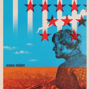 Easy Rider-A Rare Original Vintage Movie Poster for Dennis Hopper&#39;s Chopper Ride to Freedom with Jack Nicholson, Karen Black and Peter Fonda