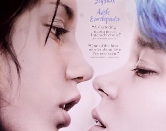 Blue is the Warmest Color-Original Movie Poster of Abdellatif Kechiche&#39;s Riviting Drama of Desire with Léa Seydoux, and Adèle Exarchopoulos