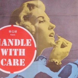 Handle with Care-Rare Original Vintage Movie Poster for the 1950s Small Town Tax Embezzlement Drama with Dean Jones and Thomas Mitchell