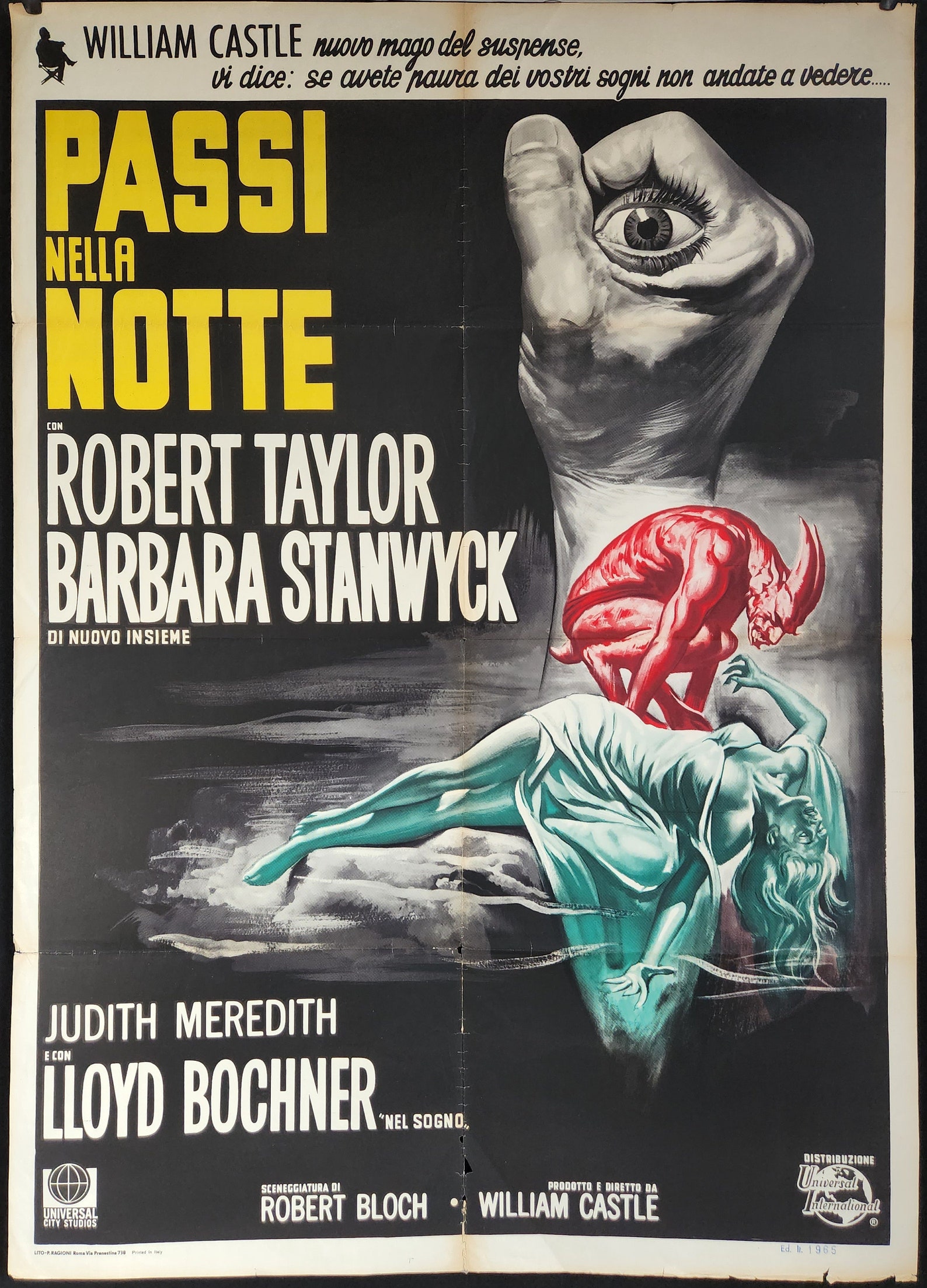 Bob Nightwalker The Night Walker-a Rare Original Vintage Italian Movie Poster for ...