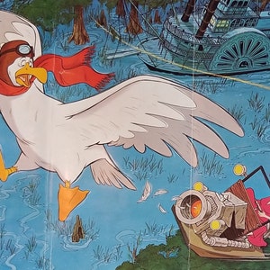The Rescuers: un póster de película vintage original de la aventura cómica animada de la década de 1970 con Bob Newhart, Eva Gabor y Louisiana Bayou