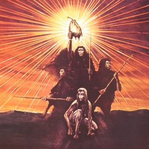 Quest For Fire-Rare Póster de película vintage original de Jean-Jacques Annauds Prehistoric Caveman Odyssey con Ron Perlman y Rae Dawn Chong