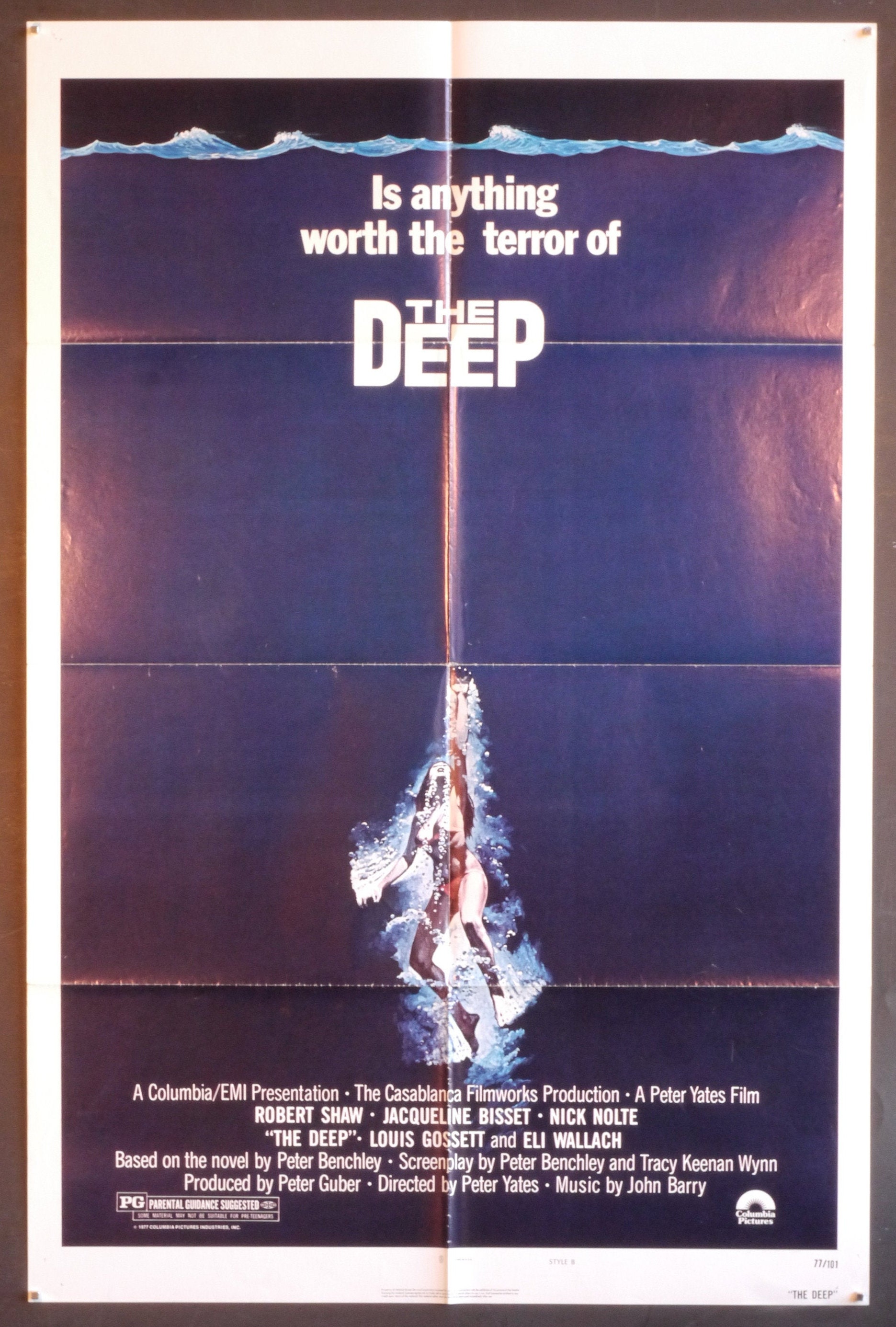 THE DEEP USオリジナル映画ポスター The Deep-an Original Vintage Movie Poster for Peter Benchleys