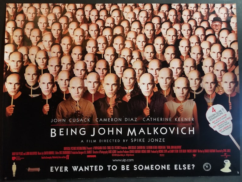 Being John Malkovich-An Original Vintage British Movie Poster for the Spike Jonze Surrealist Comedy with John Cusack and Cameron Diaz image 2