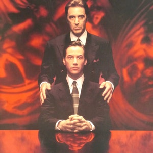 Abogado del diablo-Original Vintage Movie Poster de Taylor Hackfords Satanic Attorney Thriller con Keanu Reeves Charlize Theron y Al Pacino