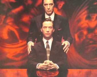 Devil&#39;s Advocate-Original Vintage Movie Poster of Taylor Hackfords Satanic Attorney Thriller with Keanu Reeves Charlize Theron and Al Pacino
