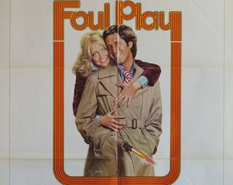 Foul Play-An Original Vintage Movie Poster for Colin Higgin's Romantic Comic Mystery with Goldie Hawn, Chevy Chase and Burgess Meredith