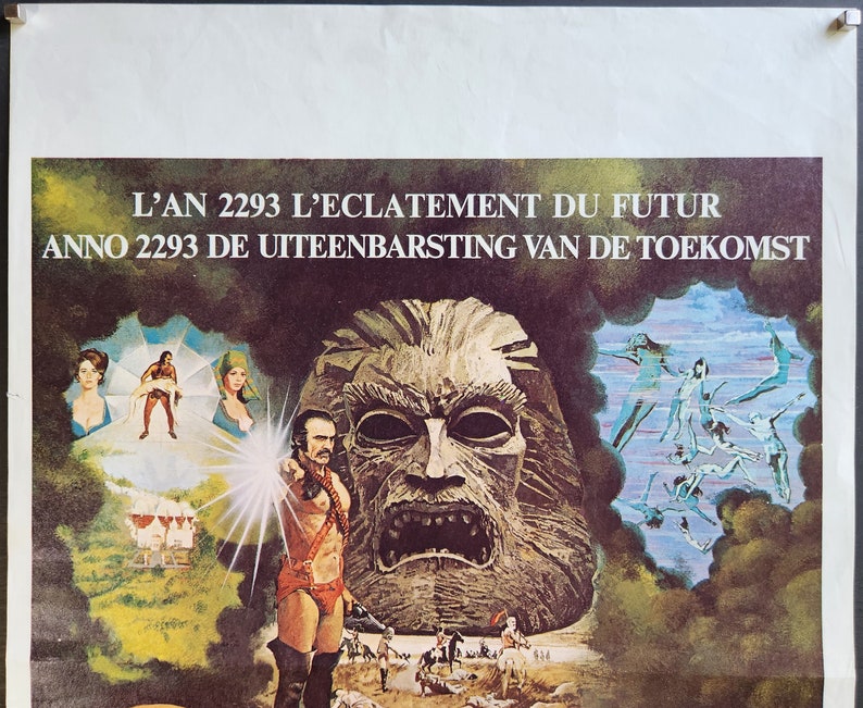 Zardoz-An Original Vintage Belgian Movie Poster for John Boorman's Strange Future Fantasy with Sean Connery, and Charlotte Rampling image 6