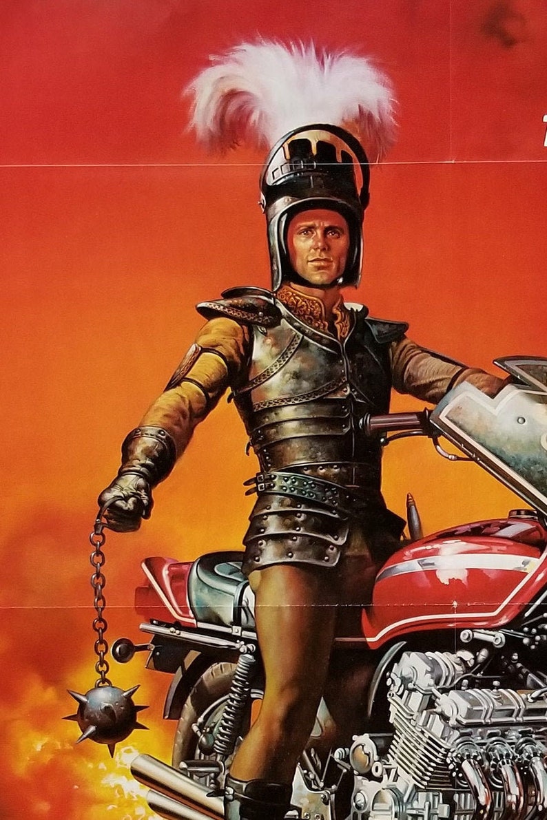 Knightriders-A Rare Original Vintage Poster of George A Romero/'s Traveling Medieval Motorcycle Fair with Ed Harris and Amy Ingersoll