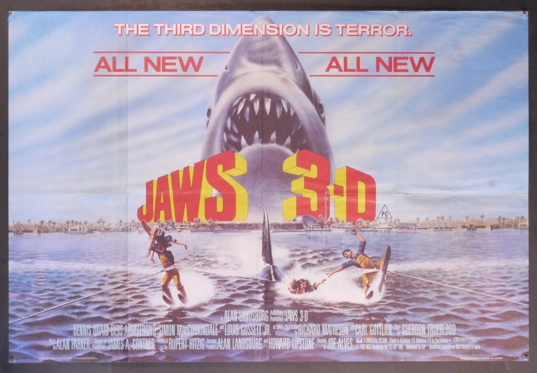 JAWS 【Movie poster 3D】 Amazon.com: Jaws 3-D Poster Movie (27 x 40 Inches - 69cm x 102cm