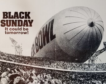 Black Sunday: un póster de película vintage original del thriller del Super Bowl de John Frankenheimer con Bruce dern, Robert Shaw y Marthe Keller