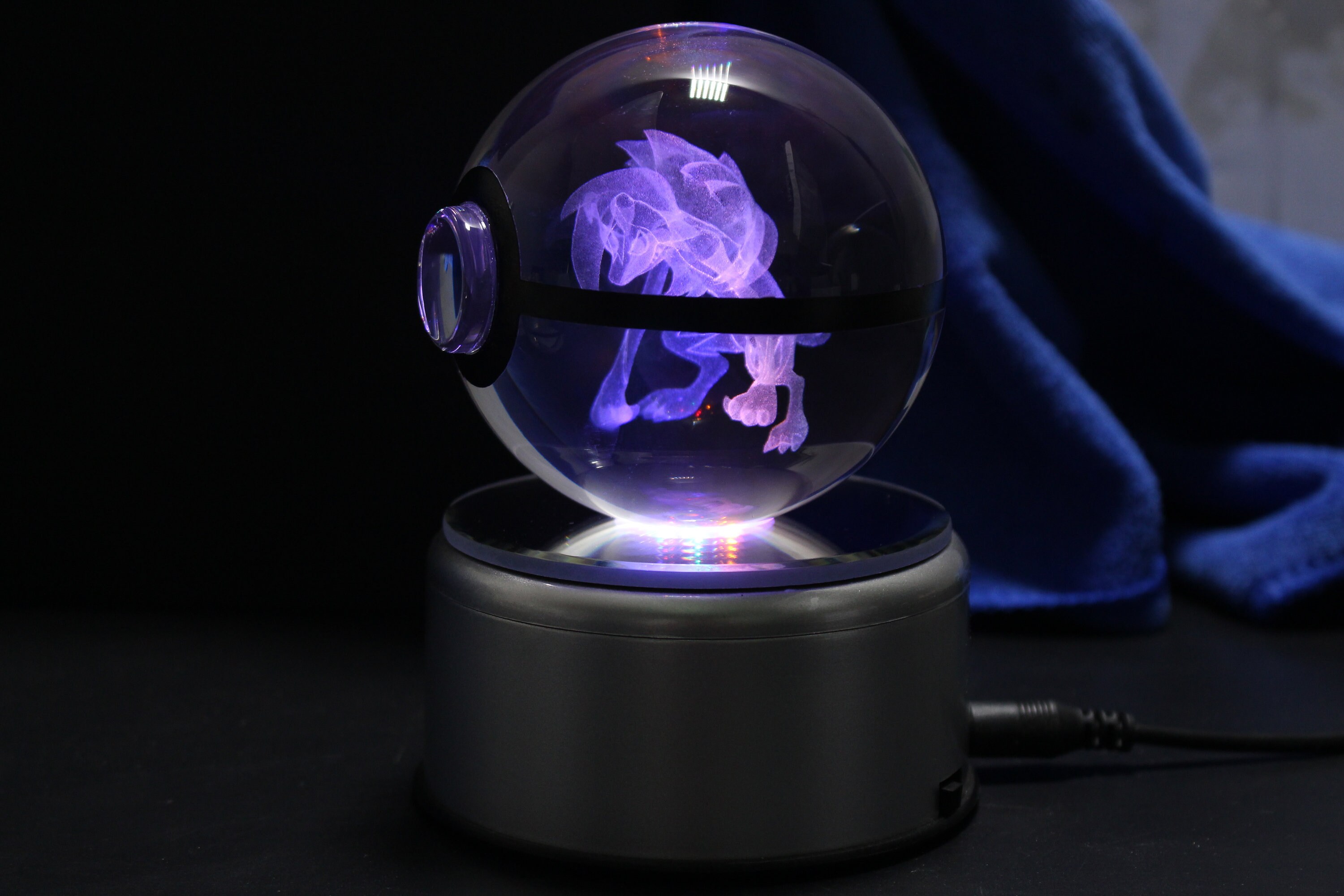 Lycanroc Midnight Form Large Crystal Pokeball Laser Engraving - Etsy Israel