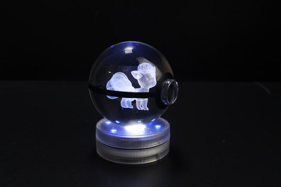 Pokeball Pokemon Ninetales 3D LED Kristall Tischlampe Nachtlicht Geschenk RGB 