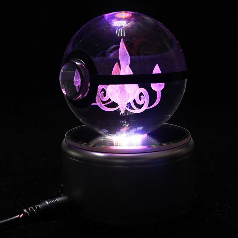 Chandelure Large Crystal Pokeball Laser Engraving Etsy