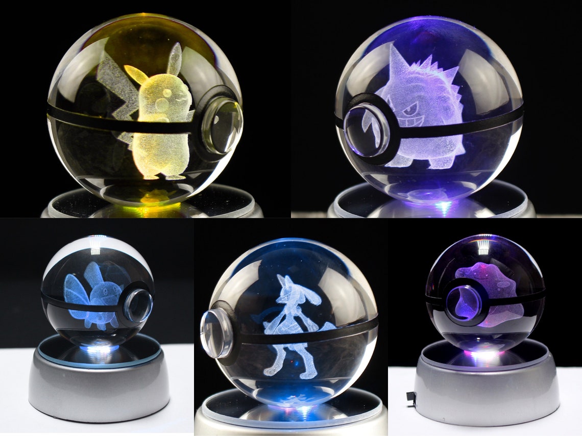 50mm Crystal Pokeballs 190 Designs Etsy