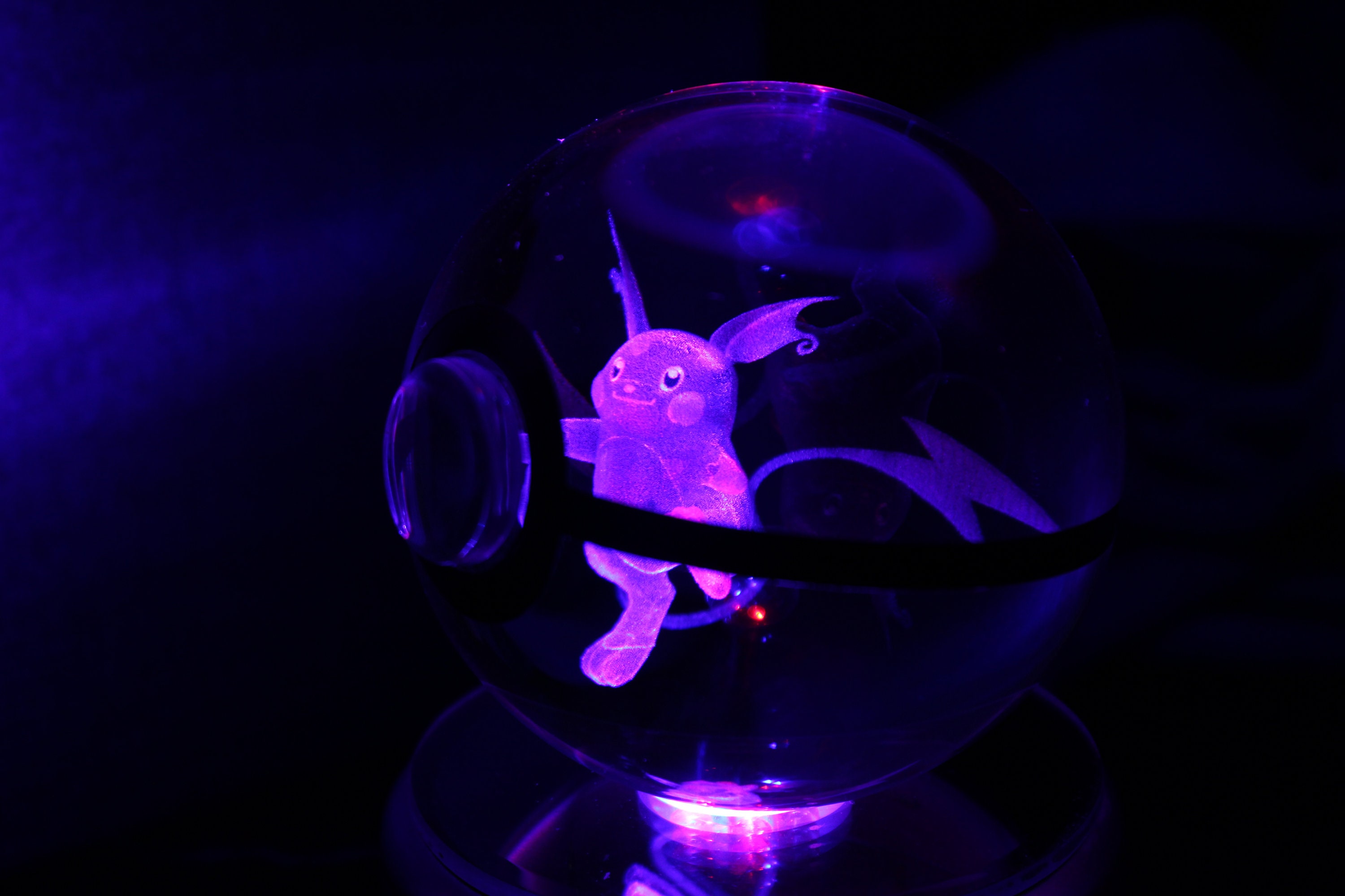 Raichu Large Crystal Pokeball Laser Engraving Etsy Australia