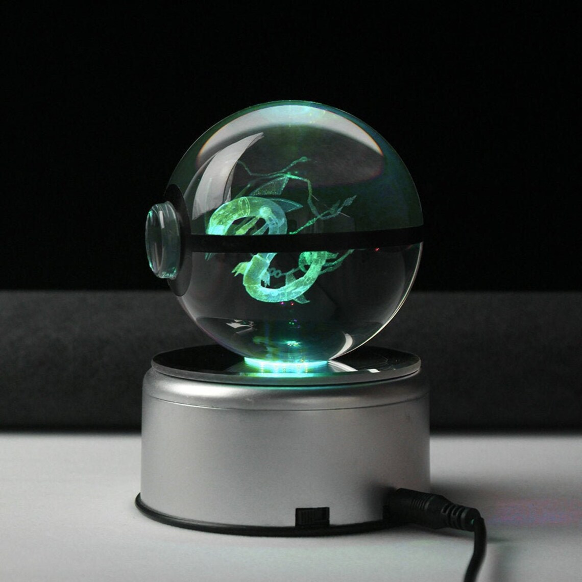 Mega Rayquaza Large Crystal Pokeball Laser Engraving | Etsy