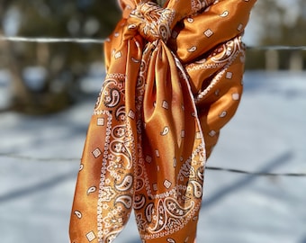 Bandana Print Silky Charmeuse Wild Rag // Wild Rags for Women