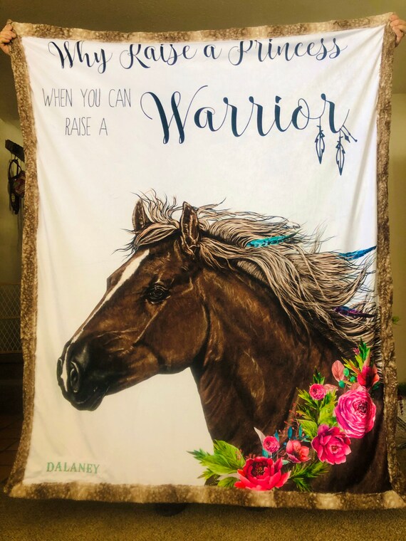 Minky Horse Warrior Baby Youth Blanket
