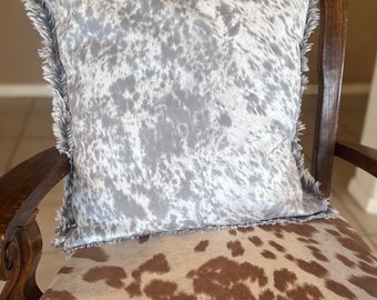 Gray faux Cowhide Pillowcases