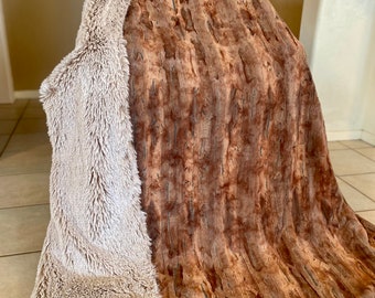 The Rustic Barnwood Faux Fur Blanket