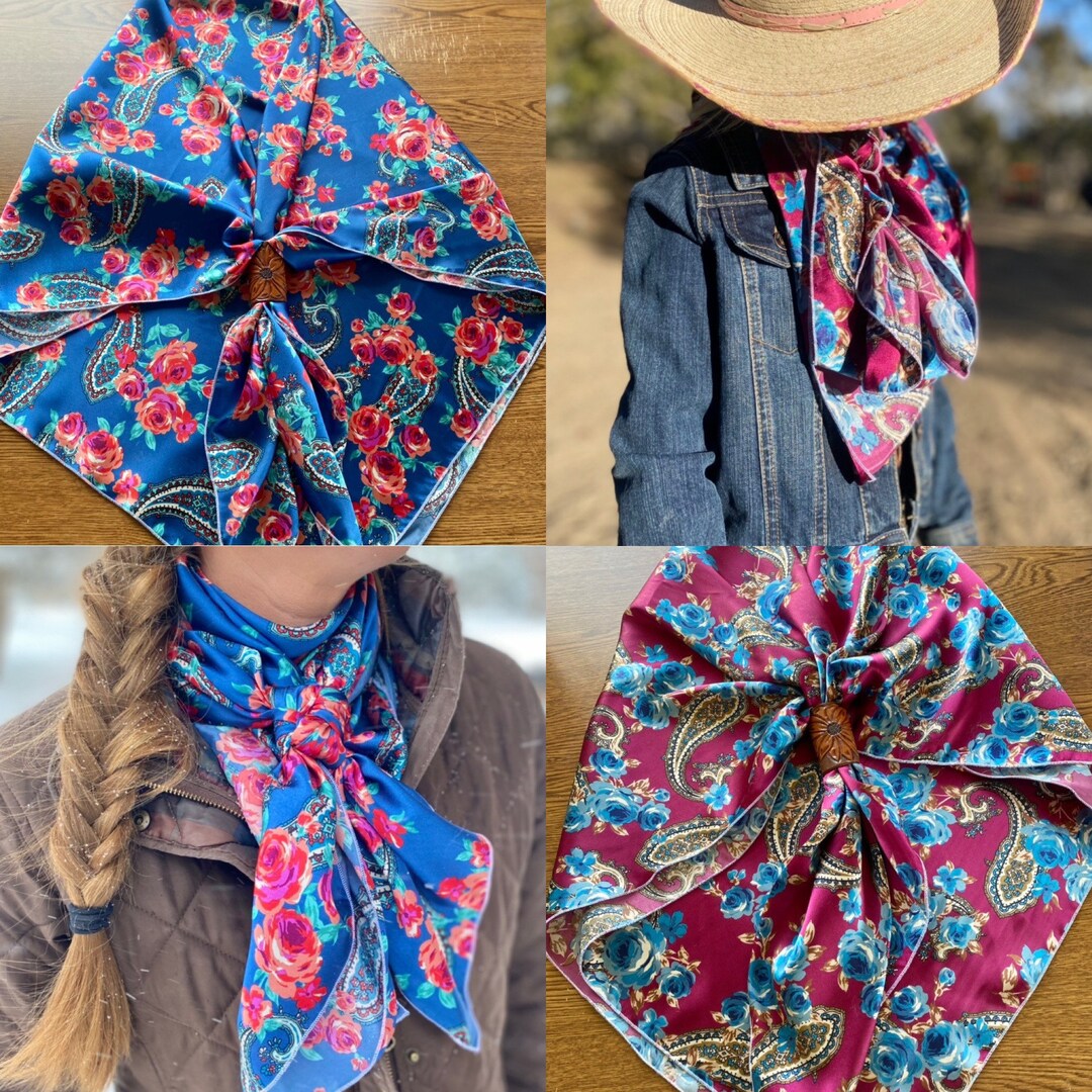 The Floral Paisley Silky Charmeuse Wild Rag // Floral Womens Wild Rag ...