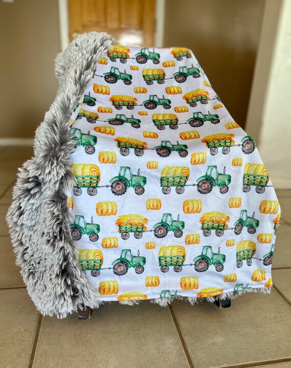 The Big Green Tractor Blanket Etsy