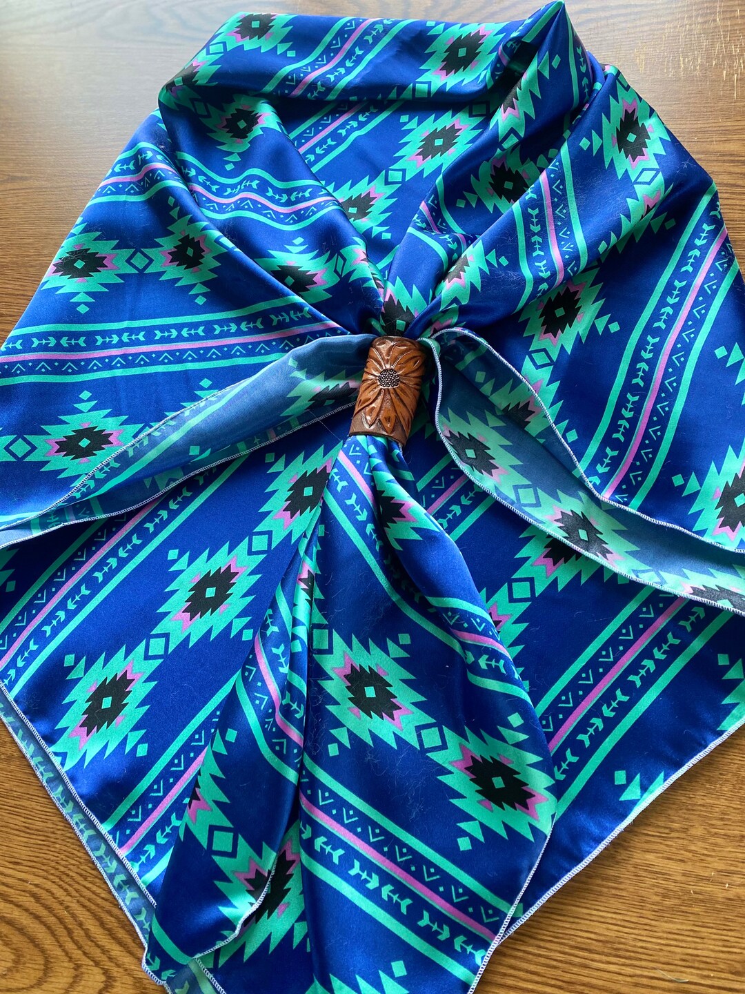 The Vintage Aztec Silky Charmeuse Wild Rag // Aztec Wildrag, Boho Wild ...