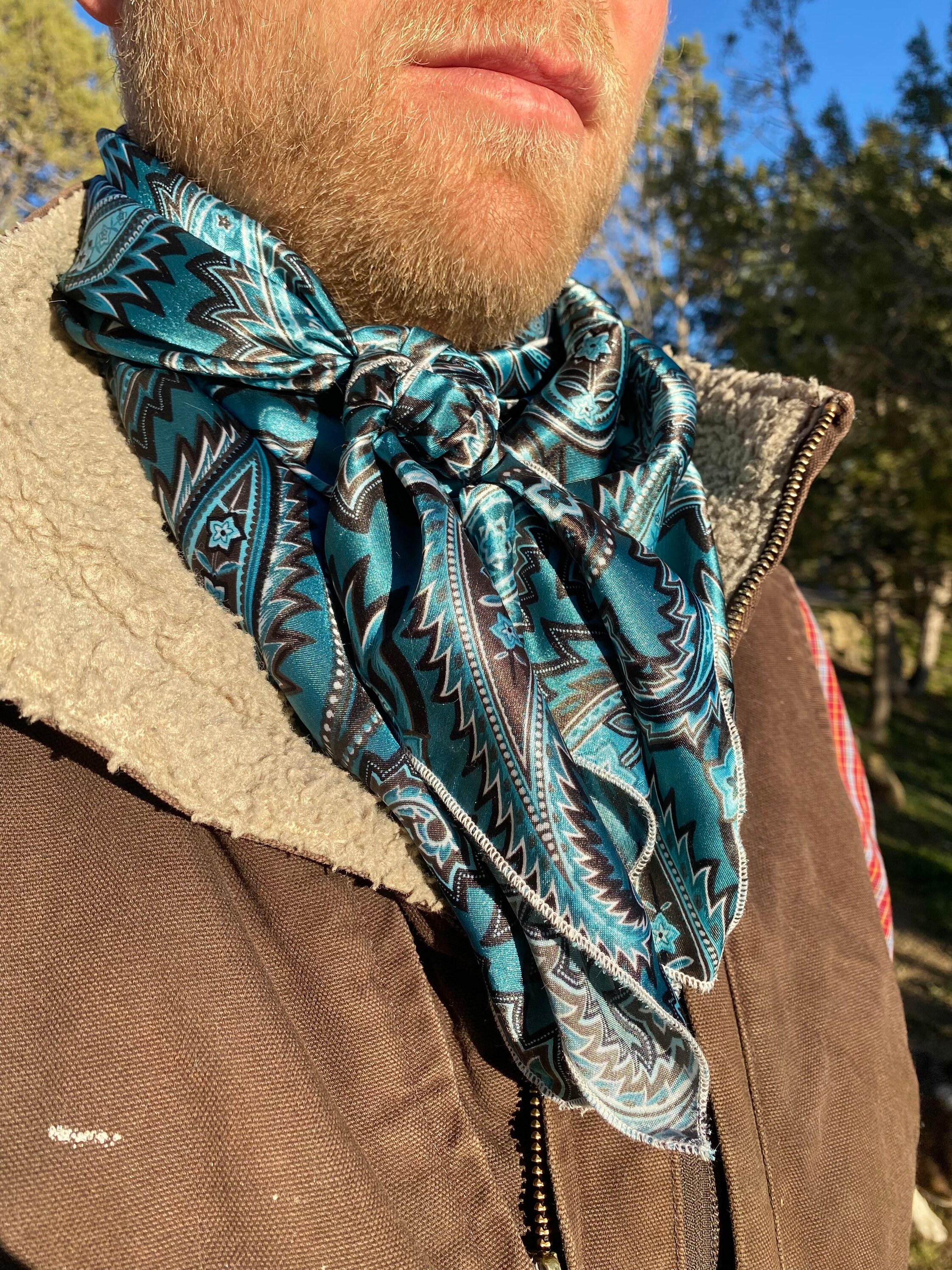 Edgy Paisley Charmeuse Satin Wild Rag // Paisley Wild Rag, Cowboy Style ...