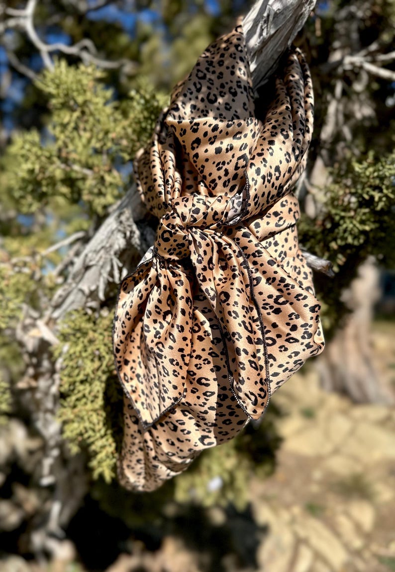 Cheetah Rag Leopard Wild Rags // Black / White / Animal Print // Charmeuse Satin ...