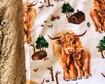Farm Highland Cow Blanket