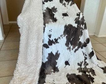 Brownie Cowhide Fur Blanket