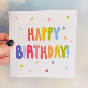 Cartão de confete de feliz aniversário • Cartão reciclado