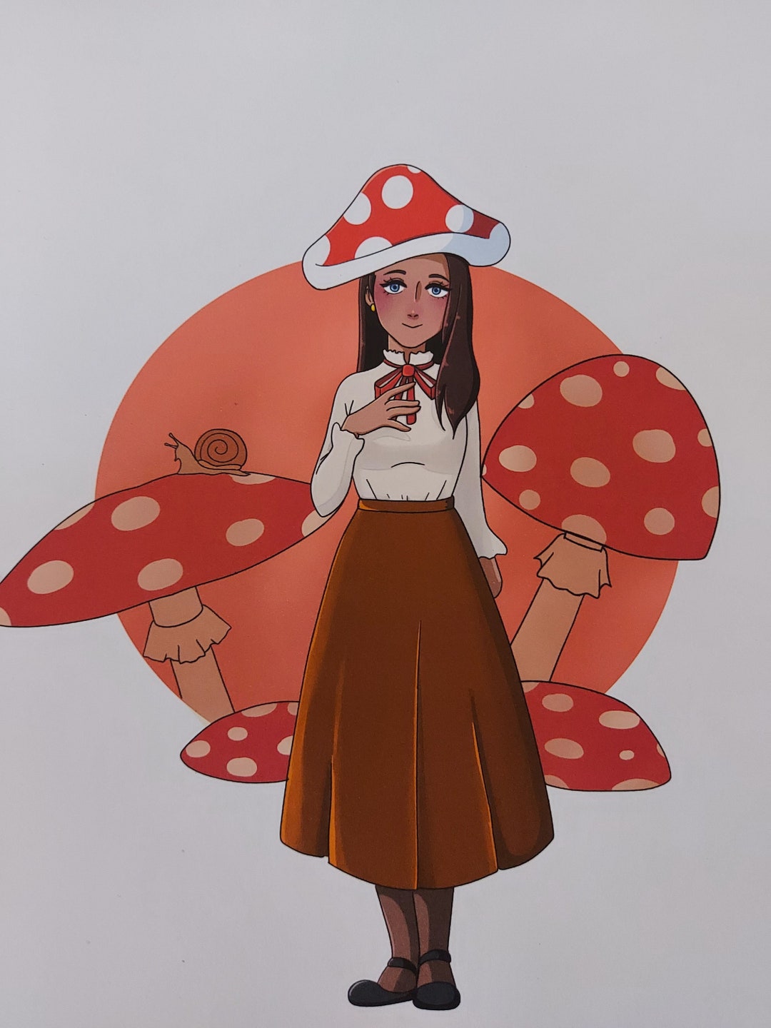 Toadstool Girl Print: Autumnal Cottagecore Art (A4) - Etsy