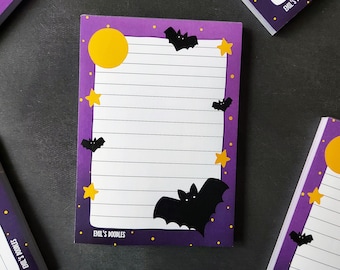 Flying Bats Memo Pad • A6 • Spooky Stationary