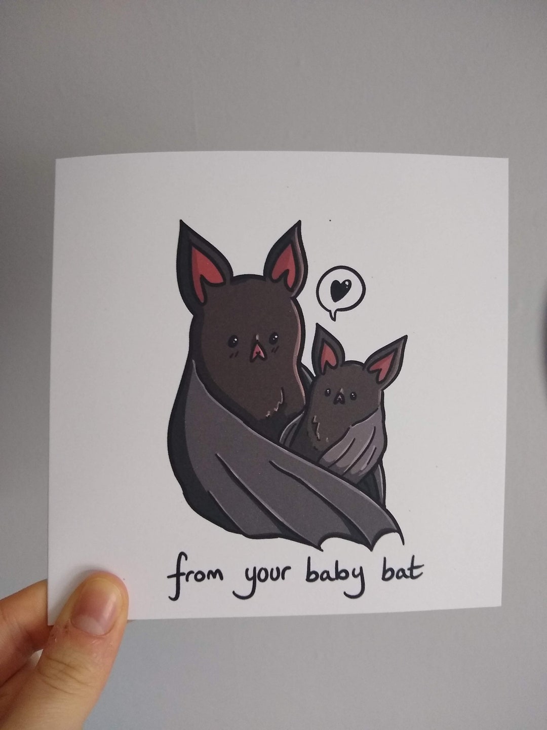 From Your Baby Bat Goth Card Baby Bat Fathers Day Card Etsy