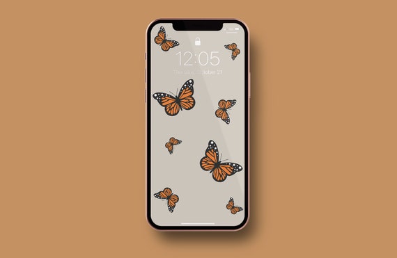 Butterfly iPhone Wallpaper Art Modern Orange Monarchs iPhone