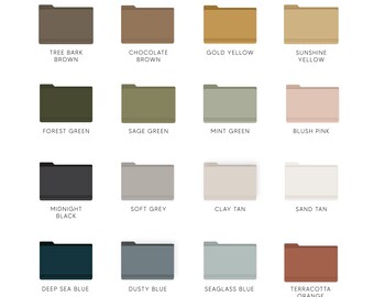 16 iconos de carpetas de escritorio modernos / Paquete de iconos de computadora minimalista / Carpetas organizativas Boho neutrales para Mac + PC / Descarga digital