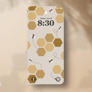Bumblebee Honeycomb iphone Wallpaper, Yellow Summer iPhone Wallpaper | Modern iphone Lockscreen, iPhone Background, Instant Digital Download