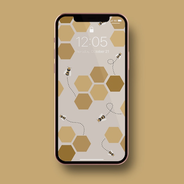 Bumblebee Honeycomb iphone Wallpaper, Yellow Summer iPhone Wallpaper | Modern iphone Lockscreen, iPhone Background, Instant Digital Download